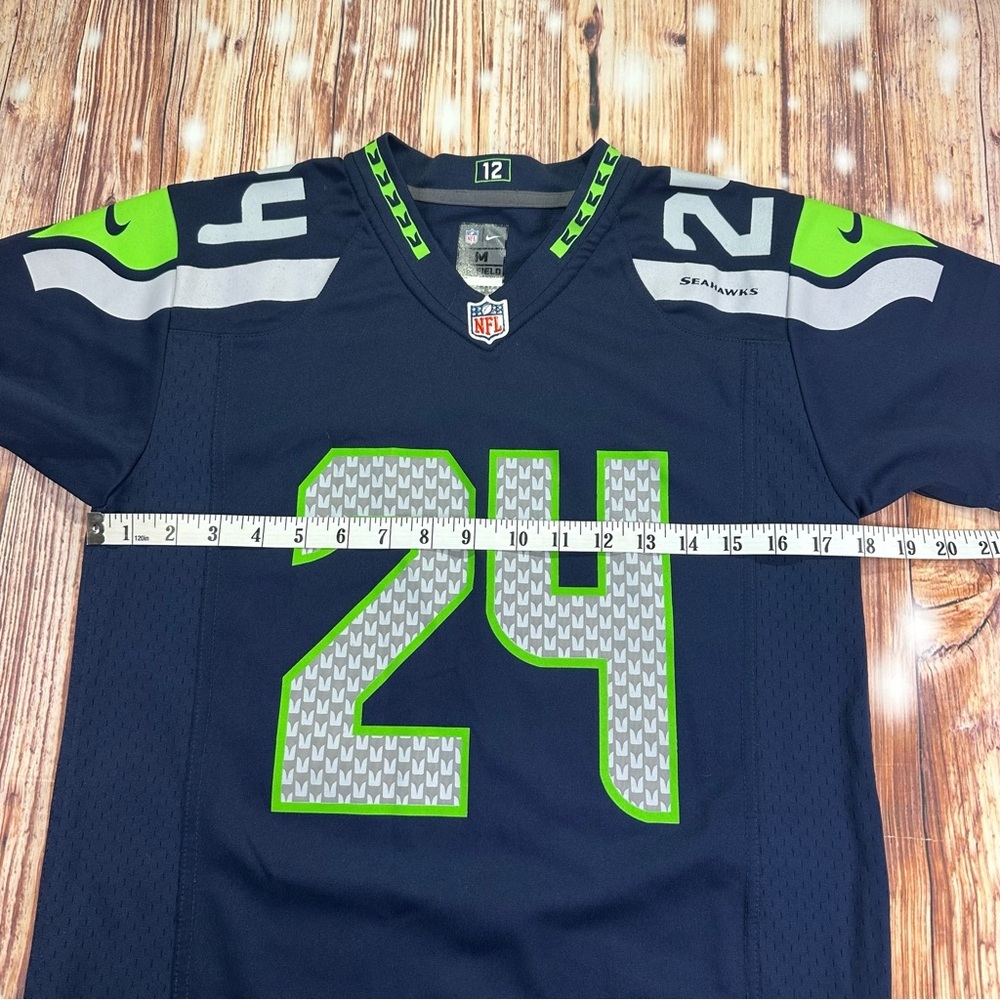 Nike On Field Marshawn Lynch Seattle Seahawks Jersey Size M 10/12 YOUTH - Picture 7 of 13